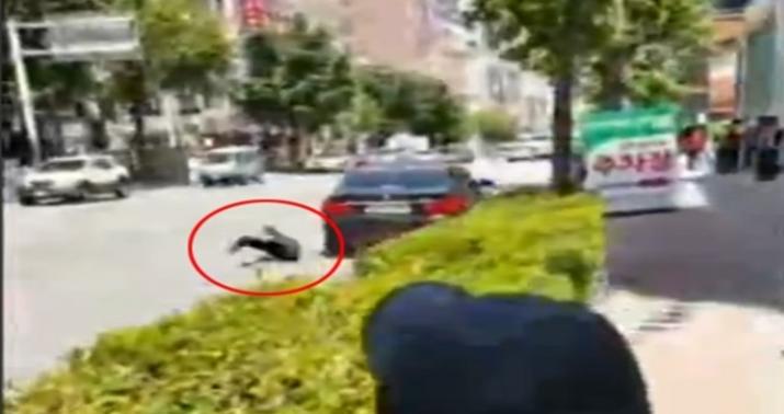 Sərxoş sürücü yol polisini sürüdü – VİDEO